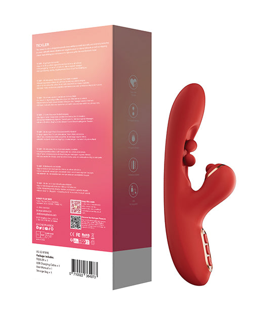 Tickler Wiggling G-Spot Vibrator & Tapping Clitoral Stimulator - Red